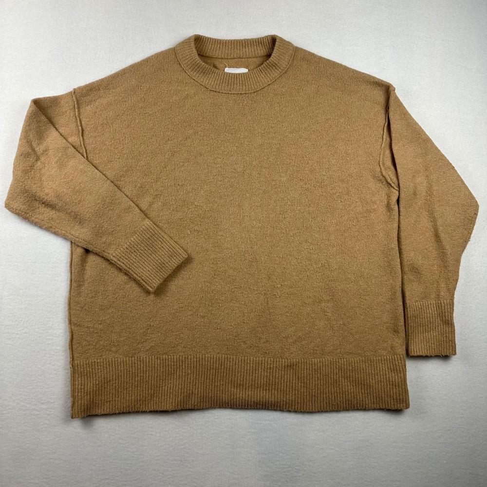 Aerie Sweater Women S Brown Crew Neck Oversized Casual Cozy Fall Winter Soft